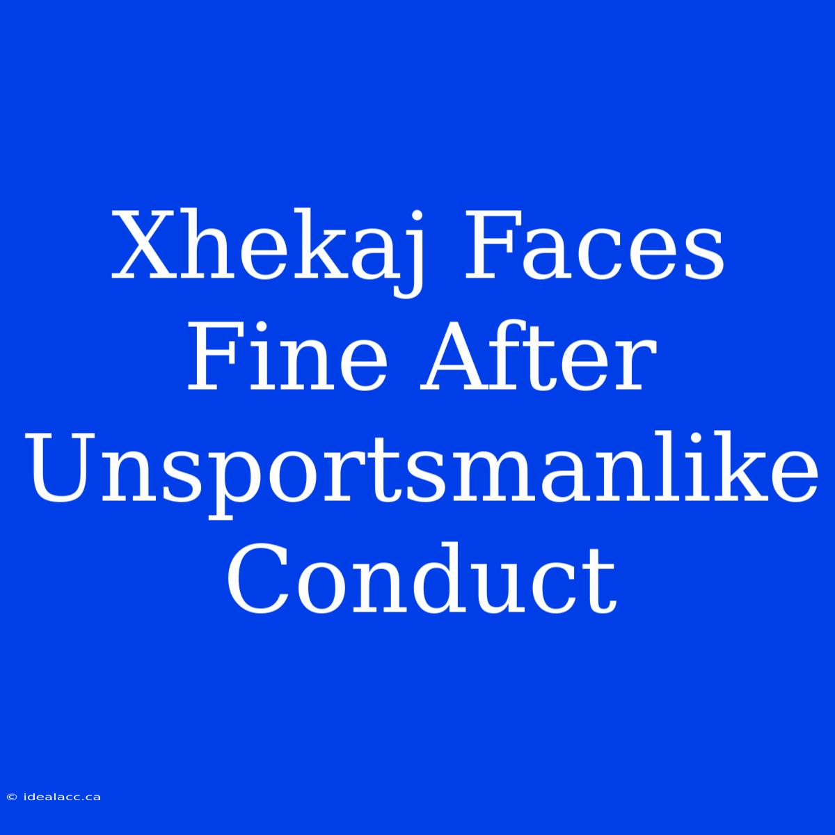 Xhekaj Faces Fine After Unsportsmanlike Conduct