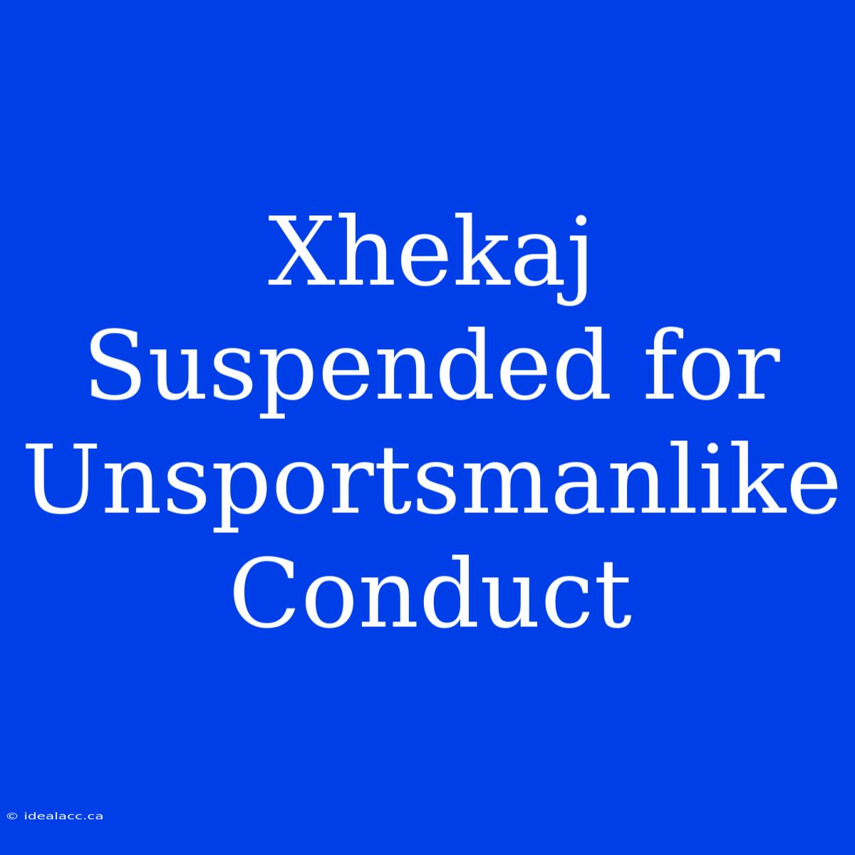 Xhekaj Suspended For Unsportsmanlike Conduct