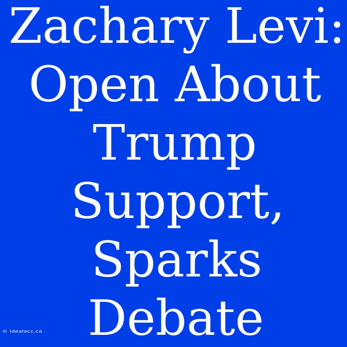 Zachary Levi: Open About Trump Support, Sparks Debate