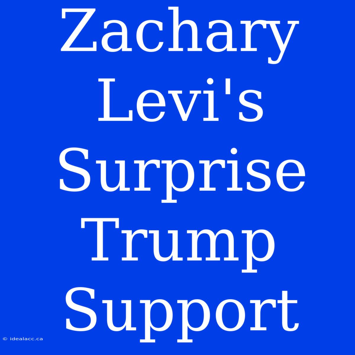 Zachary Levi's Surprise Trump Support 