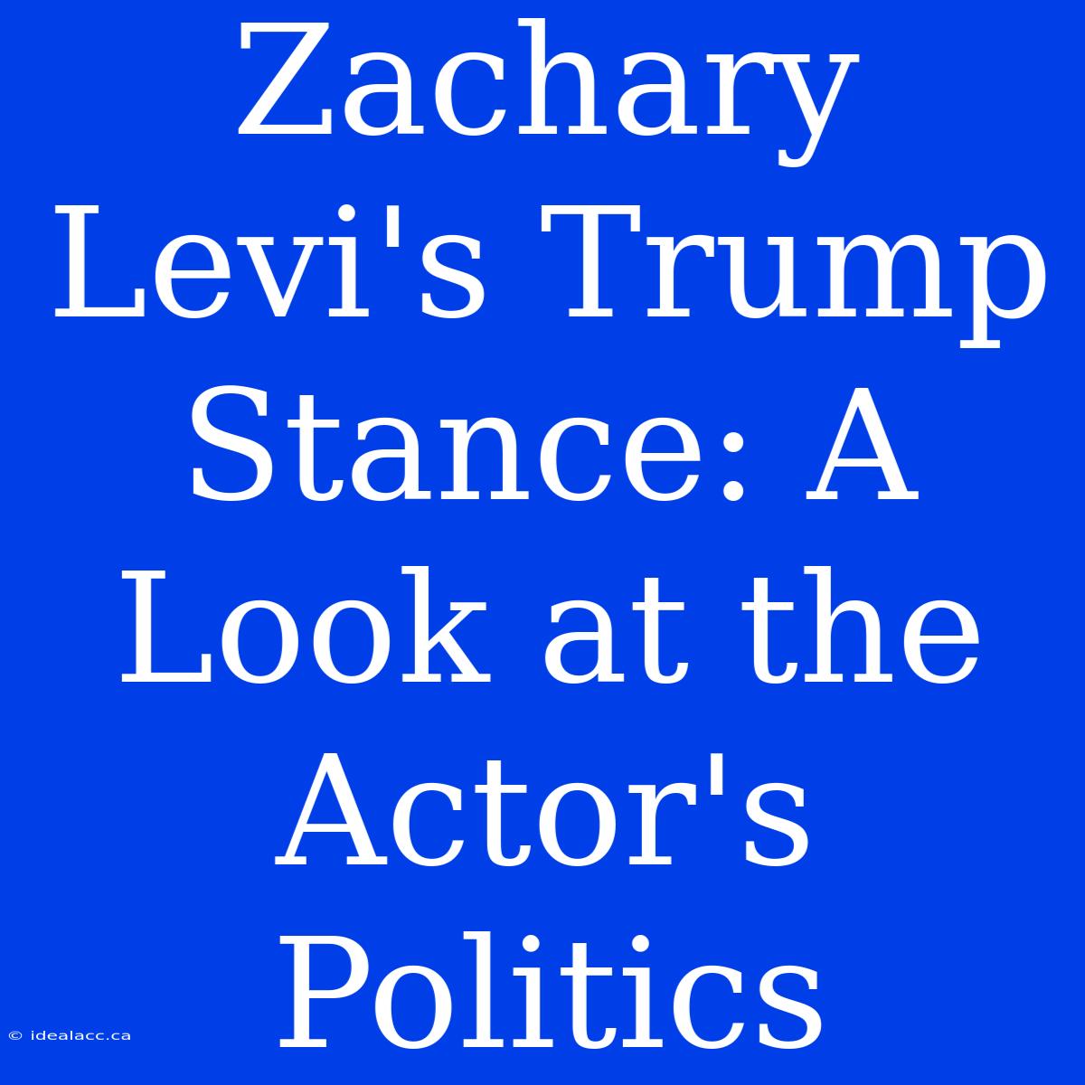 Zachary Levi's Trump Stance: A Look At The Actor's Politics