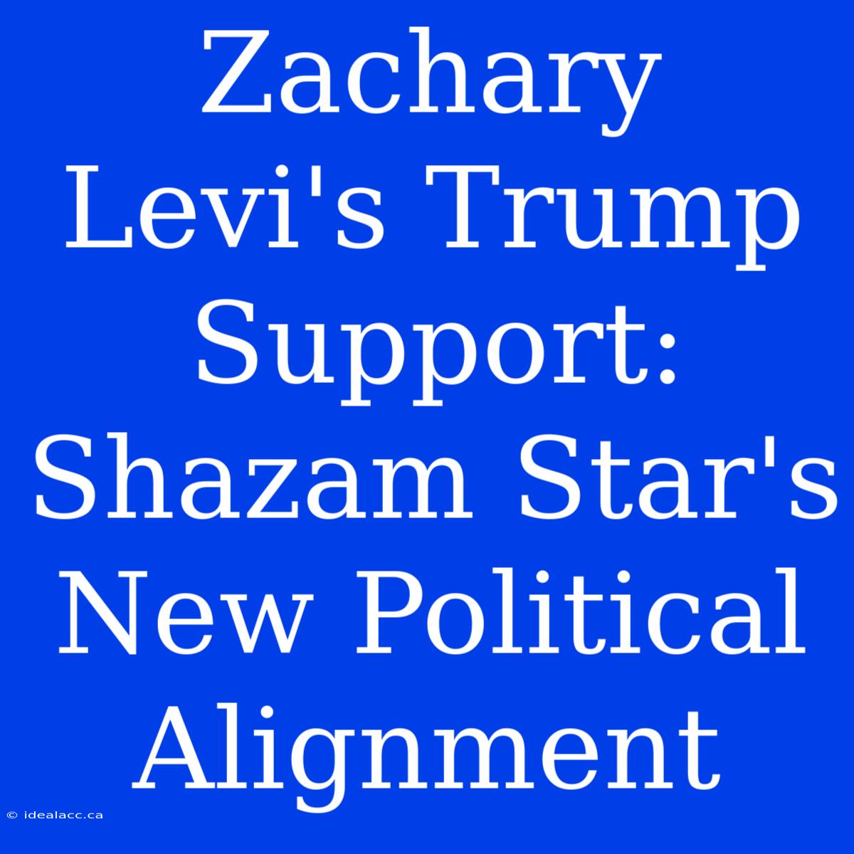 Zachary Levi's Trump Support: Shazam Star's New Political Alignment 